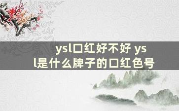 ysl口红好不好 ysl是什么牌子的口红色号